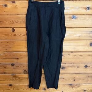 Sonia Bogner Linen Black Pants Size 10